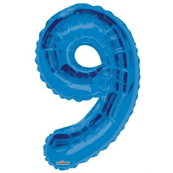 Giant Blue Number 9 Foil Balloon 34"
