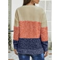 thumbnail image 4 of Asyoly Womens Color Block Sweater Long Sleeve Crewneck Ribbed Knit Pullover Round Neck Jumpers Loose Casual Tops, 4 of 7