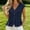 *Navy, variant on ClodeEU Women's V Neck Button Cap Sleeve Peplum Blouse,Solid Fitted Casual Top Army Green,Women's Plus L