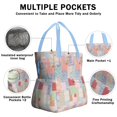 thumbnail image 3 of Pioneer Flower Drawstring Lunch Bag Women - Drawstring Lunch Bag Insulated for Work Office - Stain-Resistant Large Lunchbags for Women with Multi-Pockets, 3 of 6