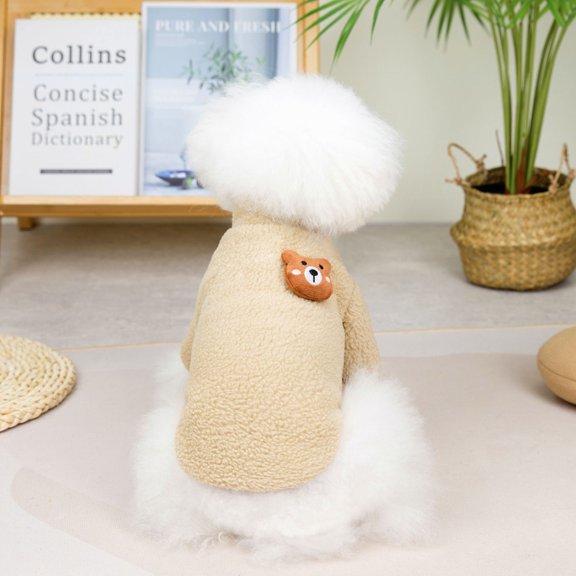 Yidarton 2022 Thick Grain Cashmere Dog Clothes Autumn And Winter Warm Pet Clothes Cat Clothes Khaki