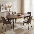 thumbnail image 3 of Lecut Expandable Dining Table, 39.3" Round Table to 70.8" Oval Dining Table, Wooden Farmhouse Kitchen Table with MDF Top, 4-8 Person Dining Table for Home, Office, 3 of 9