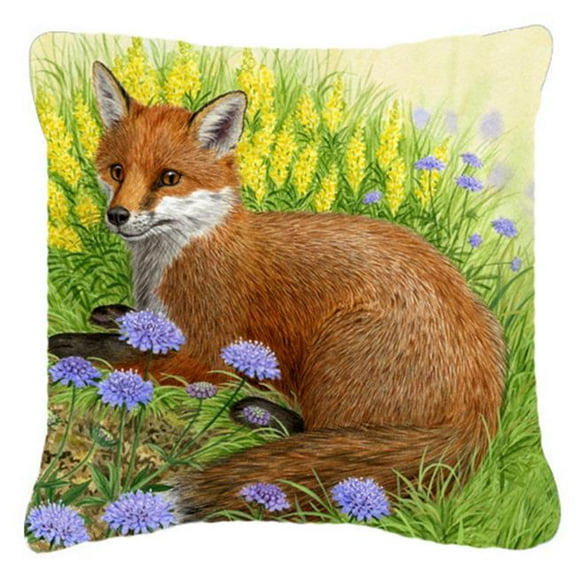Fox in Flowers by Sarah Adams Canvas Decorative Pillow