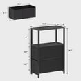 thumbnail image 3 of PrimeCook Shop Small Narrow End Table, Set of 2, Side Table, Nightstand with 2 Cloth Drawers, Couch Table, for Living Room, Bedroom, Bedside, Charcoal Grey, 3 of 16