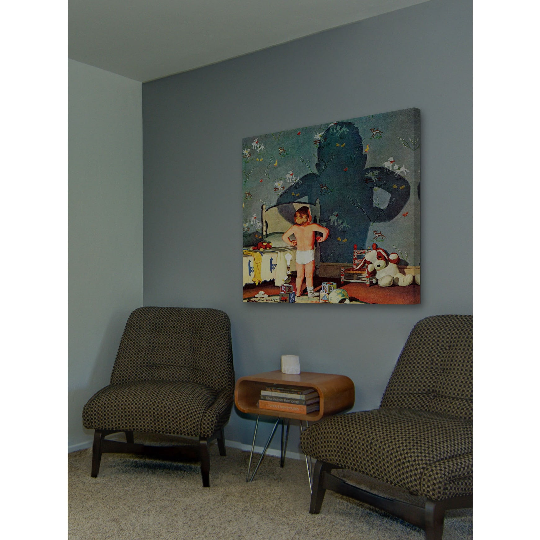 "Big Shadow, Little Boy" Painting Print on Wrapped Canvas