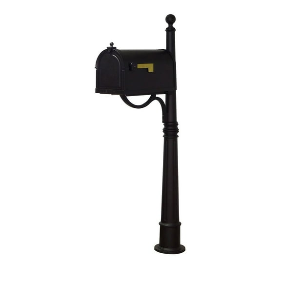 Berkshire Curbside Mailbox with Locking Insert and Ashland Mailbox Post