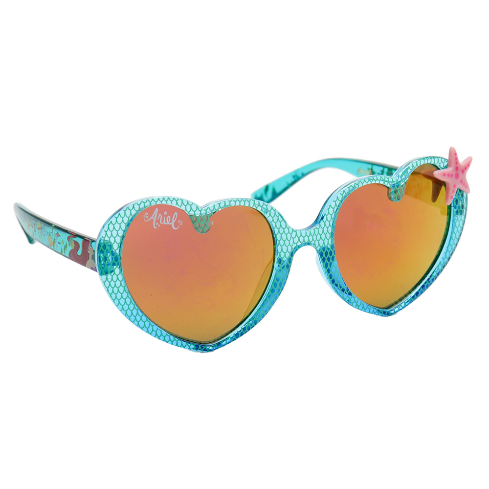 Sun-Staches Disney Ariel Little Mermaid Heart-Shaped Sunglasses With UV Protection