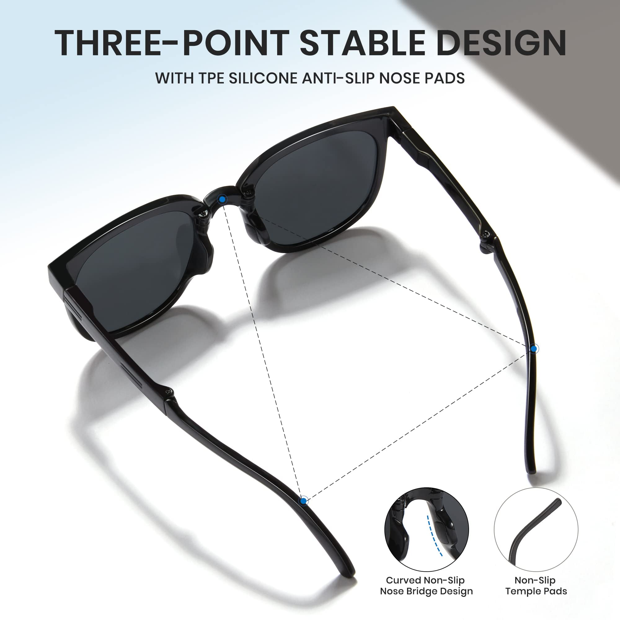 Folding Polarized Sunglasses for Women Men Foldable Driving 