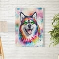 thumbnail image 2 of Hippie Alaskan Malamute Portrait Watercolor Tie-Dye Vintage Styles Vertical Matte Canvas Poster Alaska Mal Dog Lovers Gifts Wall Art Home Decor - 00014, 2 of 5
