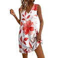 thumbnail image 3 of Womens Summer Short Dresses Plus Size V-Neck Sleeveless Floral Printed Boho Summer Casual Loose Tank Dress with Pockets Beach Vacation Outfits, 3 of 8