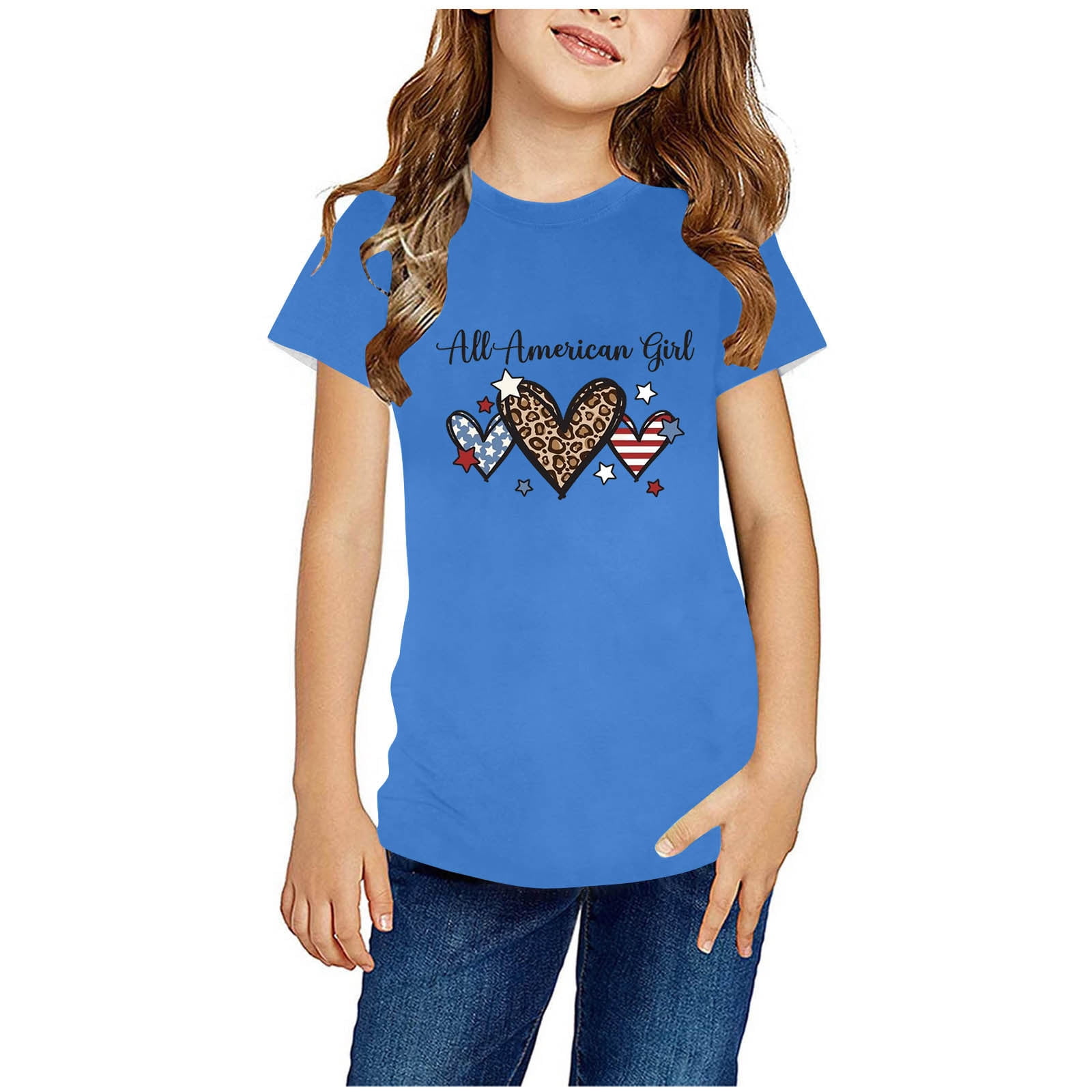 MAOWAPLG Shirts for Girls Shirts For Kids Short Sleeve Graphic T Shirt Round Neck Crop Top For 3 14 Years Girls And Boy T Shirt Tee Walmart