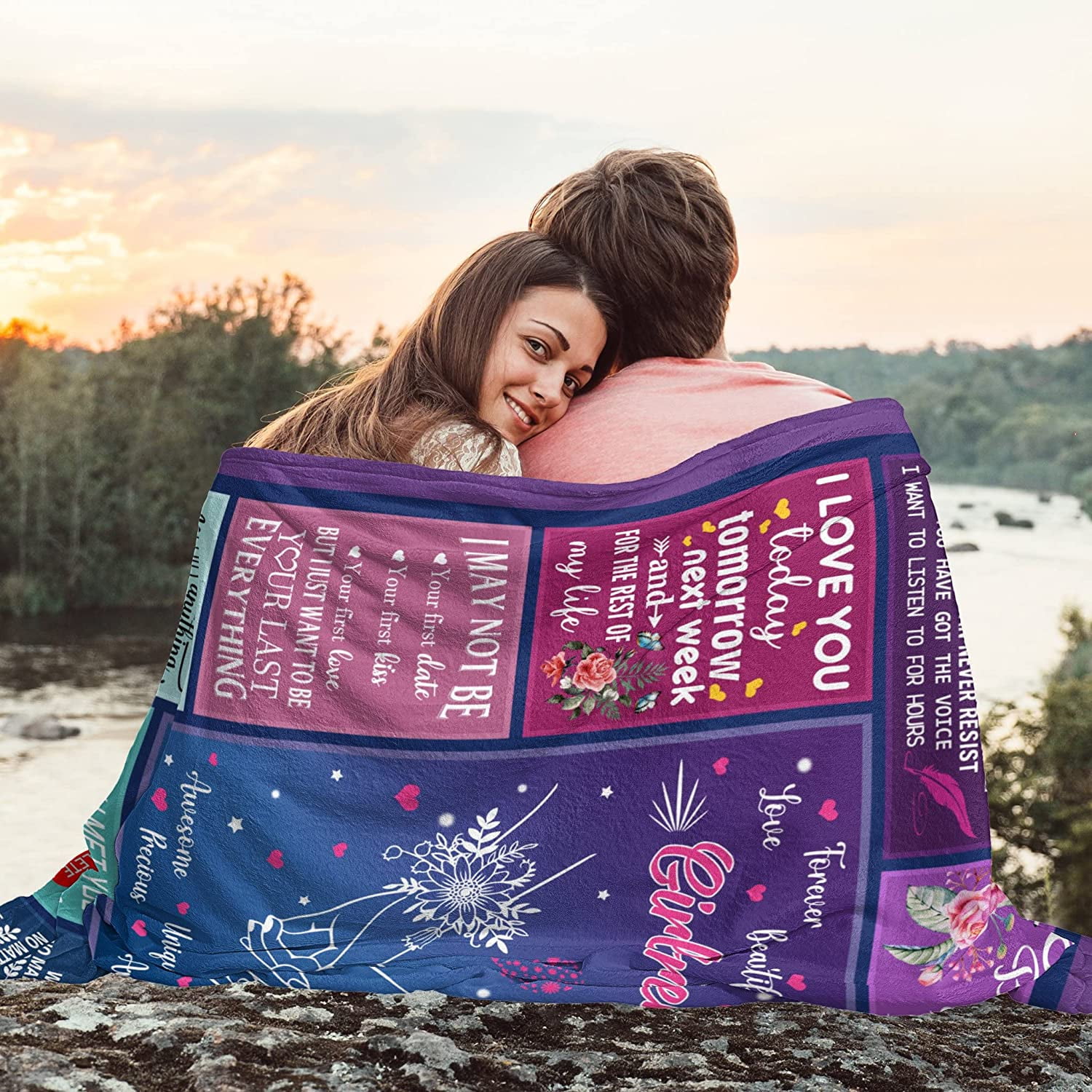 Gifts for Girlfriend from Boyfriend, Girlfriend Gifts Blanket 60"x50", Girlfriend Birthday Gifts, Best Girlfriend Gifts Ideas for Valentine''s Day Thanksgiving Christmas, to Girlfriend Throw Blankets
