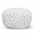 thumbnail image 1 of Tree Pouf Cover with Zipper, Abstract Pattern of Hand Drawn Doodle Style Sketches on a Plain Background Botanical, Soft Decorative Fabric Unstuffed Case, 30" W X 17.3" L, Grey White, by Ambesonne, 1 of 5