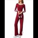 thumbnail image 2 of Tops Deportivos de Larga para Mujer, Camiseta Deportiva Ajustada Y2K para Gimnasio, Conjuntos de Otoño 2025 con Bloques de Color A Encore Rojo M, 2 of 8