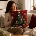 thumbnail image 5 of Christmas Tree 3D Throw Pillow Cover, 17.72 Inch Linen Cushion Case with 3D Tree & Gift Box Design, Winter Holiday Decor for Sofa Bed, 5 of 6