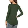 thumbnail image 4 of JYLFC Women Plus Size T-Shirts Long Sleeve Tee V Neck Loose Tops Solid Tunic, Green 5XL, 4 of 8