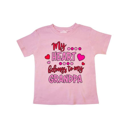 

Inktastic My Heart Belongs to my Grandpa Gift Toddler Boy or Toddler Girl T-Shirt