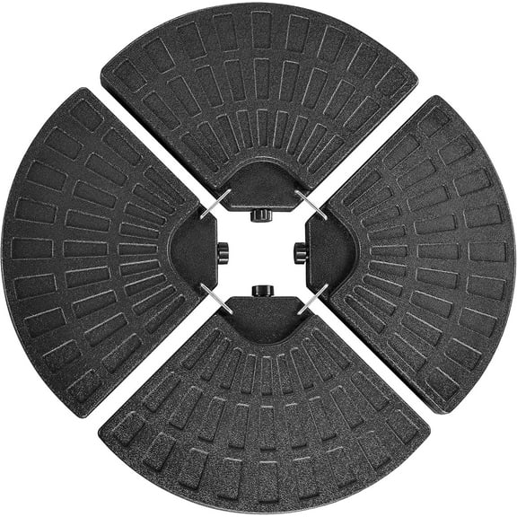 PINDEE 4-Pack 13L Heavy-Duty Offset Outdoor Umbrella Base – Water/Sand Fillable Cantilever Patio Umbrella Stand for Wind Stability，Features unique patterns with high aesthetic value –Black