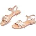 thumbnail image 2 of Ataiwee Women's Flat Slide Sandals - Casual Comfortable Criss Cross Squsre Toe Flat Summer Sandals., 2 of 6