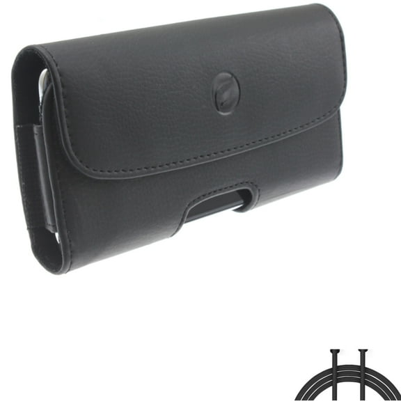 PD Type-C 25W Fast Home Charger w Leather Case Belt Clip for Samsung Galaxy A73 5G,A13 5G,A03s Phones - 6ft USB-C Cable Quick Power Adapter, Holster Cover Pouch Loops