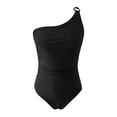 thumbnail image 2 of NIEWTR Women's Sexy One Shoulder One Piece Swimsuit for Women Tummy Control Bathing Suits Mesh Swimwear(Dark Gray,L), 2 of 4