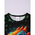 thumbnail image 4 of QEFJNO Boys 3-Piece Summer Pajama Sets Kids Dinosaur Pjs Short Sleeve Sleepwear Shirt Shorts Pants 3-12Y, 4 of 12