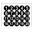 thumbnail image 1 of Unique Bargains 50mm Dia PVC Round Number Stickers Number 1-20 Black, 1 of 4