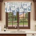 thumbnail image 6 of Eiffel Tower Curtain Valances for Windows, Kitchen Valance Window Treatments Panel 2 Pack, European Architectural Retro Hand-Painted Rod Pocket Short Curtains for Bathroom Bedroom 42 x 18 Inch, 6 of 8