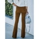 thumbnail image 4 of Pantalones De Cintura Alta,Pantalones Acampanados De Mujer Pantalones Altos De Color Puro Pantalones De Mujer Durabilidad Extendida, 4 of 6