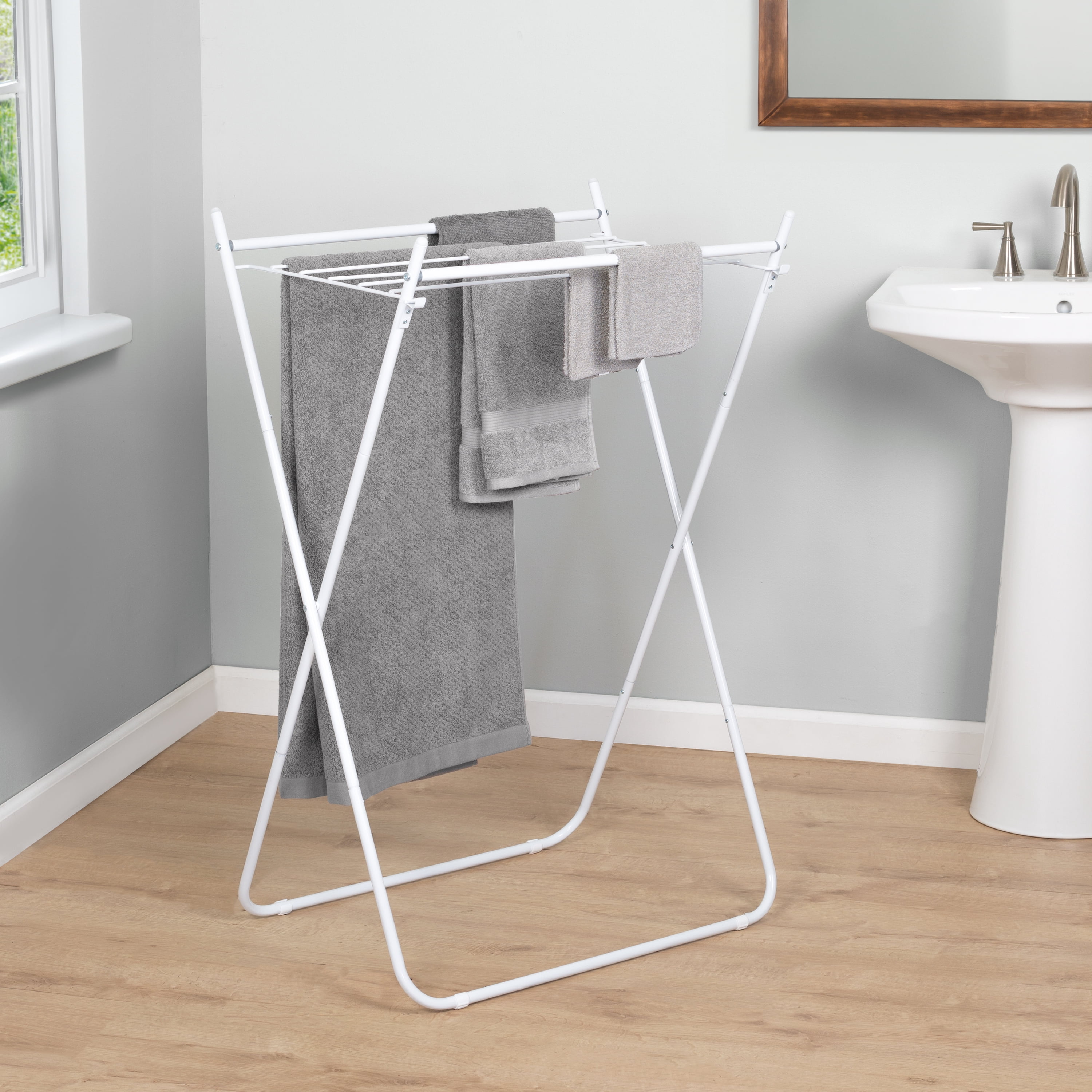 Honey-Can-Do Metal Folding Clothes Drying Rack, White