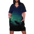 thumbnail image 1 of Vestido suelto de alce con luces del norte para mujer vestido de bolsillo ropa de fiesta de noche de graduación elegante, 1 of 7