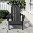 thumbnail image 2 of LOYALICE Folding Adirondack Chair, Weather Resistant HDPE Outdoor Patio Chair with Wide Armrest for Outdoor, Patio, Poolside, Garden, Black, 2 of 10
