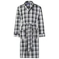 thumbnail image 3 of Bill Baileys Men?s Long Sleeve Premium Cotton Blend Woven Robe Lightweight Sleep & Morning Robe (Small/Medium, Black White Shaded), 3 of 3