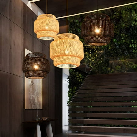 

Pendant Light Ceiling Retro Hanging Lights Hand Weaved for Teahouse B