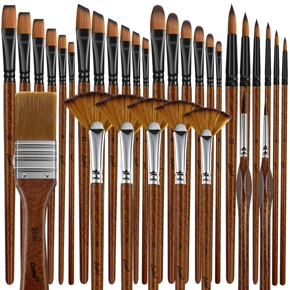Juego de pinceles Bougimal, 32 piezas, cerdas de nailon