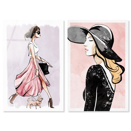 Parisian Blush Glam Set Acrylic Fashion Prints by Art Remedy, Ready to Hang, 10 x 15