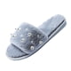 thumbnail image 2 of Pantuflas peludas para mujer, pantuflas acogedoras de felpa, zapatos de casa suaves y cálidos, zapatillas informales con perlas sólidas Wmkox8yii hj789, 2 of 6
