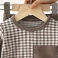 thumbnail image 5 of Gerichy Baby Boys Girls Plaid Set Round Neck Long Sleeve Cotton Tops Shirts Set Winter Home Elastic Waist Pants Comfy Lightweight 9M-12T, 5 of 5