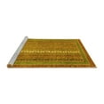 thumbnail image 2 of Ahgly Company Machine Washable Indoor Round Abstract Yellow Modern Area Rugs, 3' Round, 2 of 4