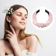 thumbnail image 6 of Unique Bargains Silk Knotted Headband Hairband for Women Pink 1.2 Inch Wide 1 Pcs, 6 of 7