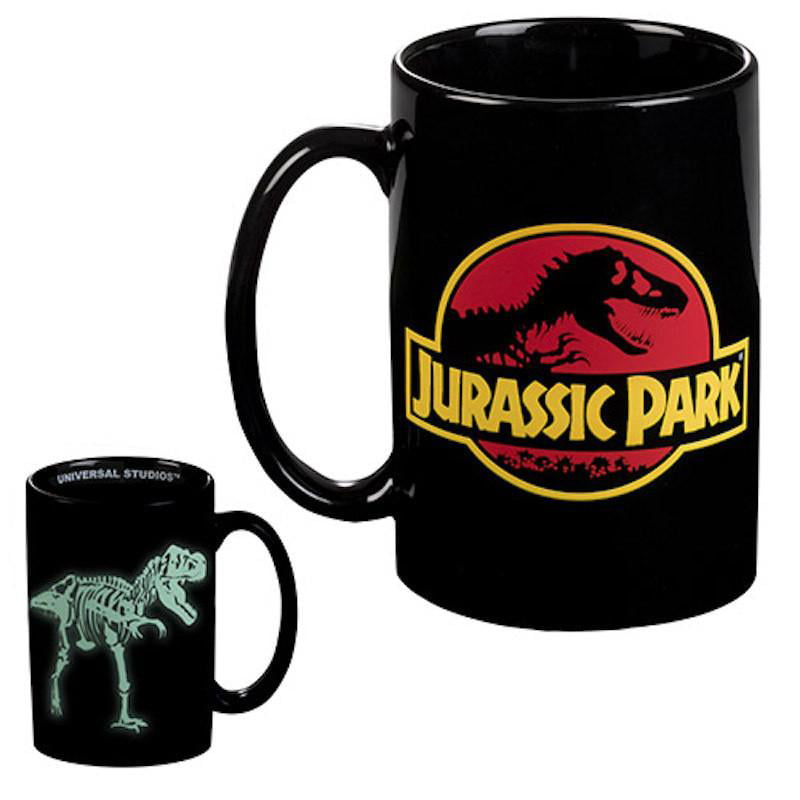 Universal Studios Exclusive Jurassic Park Glow in The Dark Ceramic Mug New 