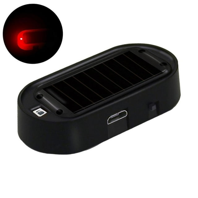 Fake Solar Power Car Alarm LED Anti-Theft Warning Light Lamp Blinking Flashing