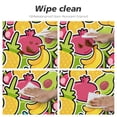 thumbnail image 6 of YFYANG Round Fitted Table Cloth, Waterproof Colorful Cartoon Fruit Doodle Pattern Polyester Table Cover, Indoor Outdoor Decorative Tablecloths with Elastic Edge, 6 of 7