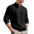 thumbnail image 6 of Awdenio Mens Shirts Quarter Zip Pullover Sweatshirts Mock Neck Casual Golf Shirts Long Sleeve Waffle Shirt Half Zip, 6 of 9