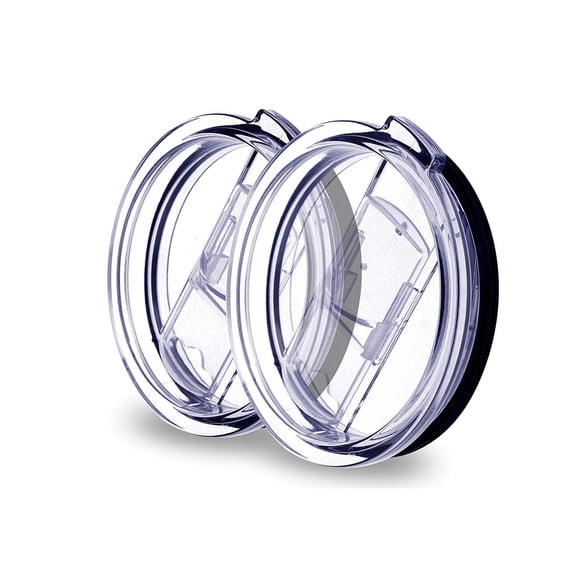 Replacement lids for 30 oz tumblers, 2 pack spill proof splash resistant lids compatible with Rambler, clear