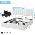 thumbnail image 2 of LED Upholstered Bed Frame Full Size with Adjustable Headboard&Charging Station&LED Lights,Modern Faux Leather Platform Bed Frame with 4 Storage Drawers, No Box Spring Needed,White, 2 of 11