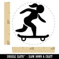 thumbnail image 2 of Skateboarding Woman on Skateboard Self-Inking Rubber Stamp Ink Stamper - Purple Ink - Mini 1/2 Inch, 2 of 7