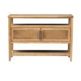 thumbnail image 4 of 2-door Storage Console In Toasted Almond, With Shelves And Hidden For Organization Natural Cane Door Console, Almond Finish, Enhances Home, 4 of 6