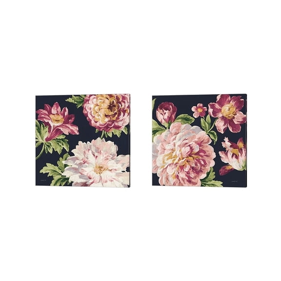Metaverse Danhui Nai 'Mixed Floral Crop Pastel' Canvas Art (Set of 2)
