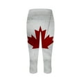 thumbnail image 5 of Arlun Women's Capri Yoga Leggings Trendy Maple Leaf Printing High Waist Yoga Pants Plus Size Tummy Control Canada Day Leggings for Workout Running Summer Beach Vacation Tights 2-White XXXL, 5 of 5